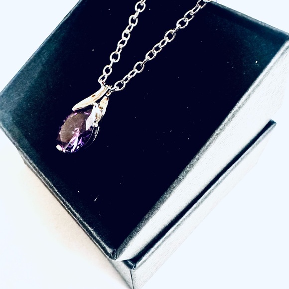 Amethyst Sterling silver 925 Pendant Necklace - Picture 2 of 2